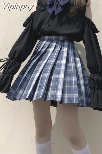 Yipinpay Summer Women Blouses Long sleeve Sweet Off Shoulder Girl Sweet Tops Lace up Peter pan collar female blouses blusas mujer